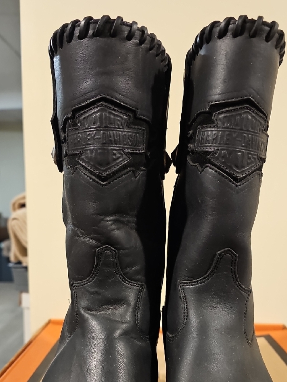 Harley-Davidson Black Leather Short Western Boots - Picture 3 of 8